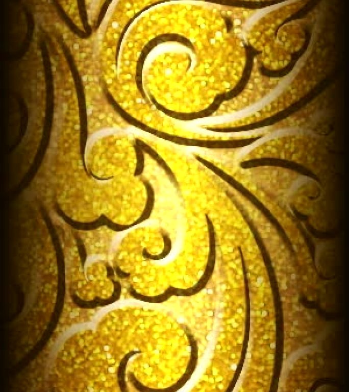 金色云纹石柱侧屏幕