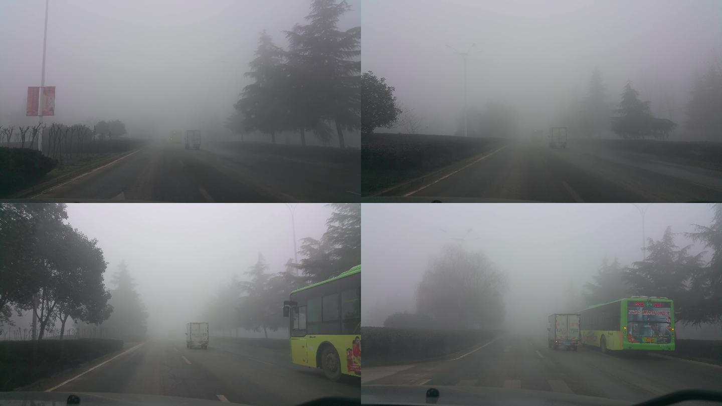 雾霾笼罩的城市