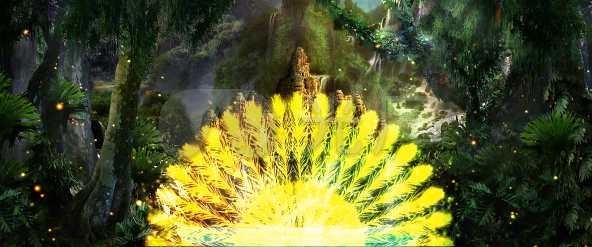 和照竹林深处傣族舞led背景_1920x800_高清