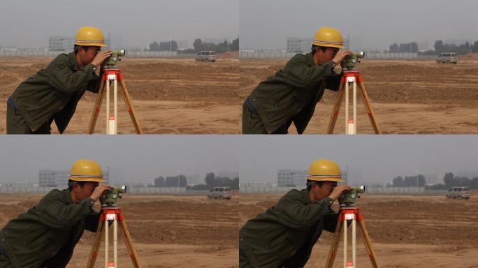 工地建筑施工水平仪测量