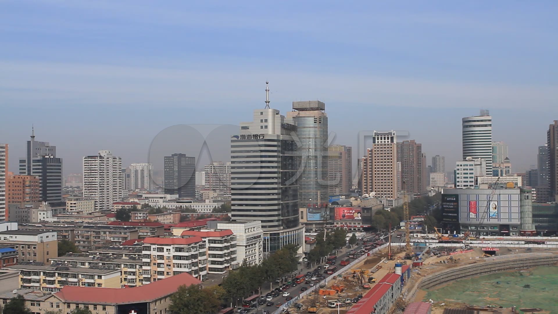 石家庄航拍街景航拍素材_01080_高清素材(编号