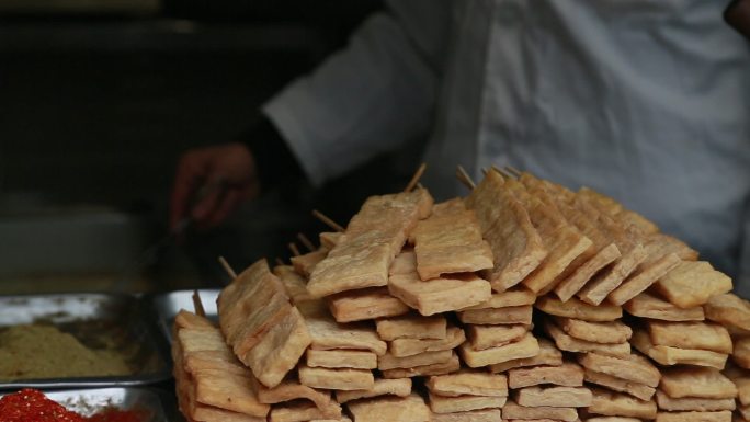 实景拍摄四川名小吃臭豆腐