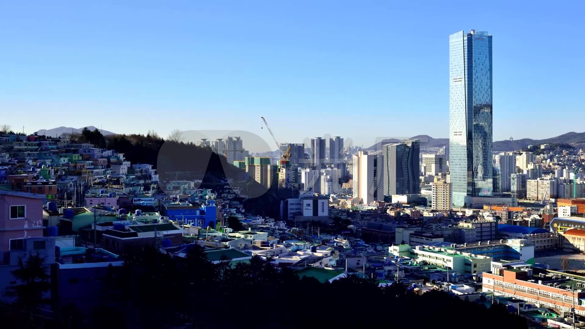 韩国釜山楼宇街景夜景延时摄影8180_1920x1080_高清视频素材下载(编号