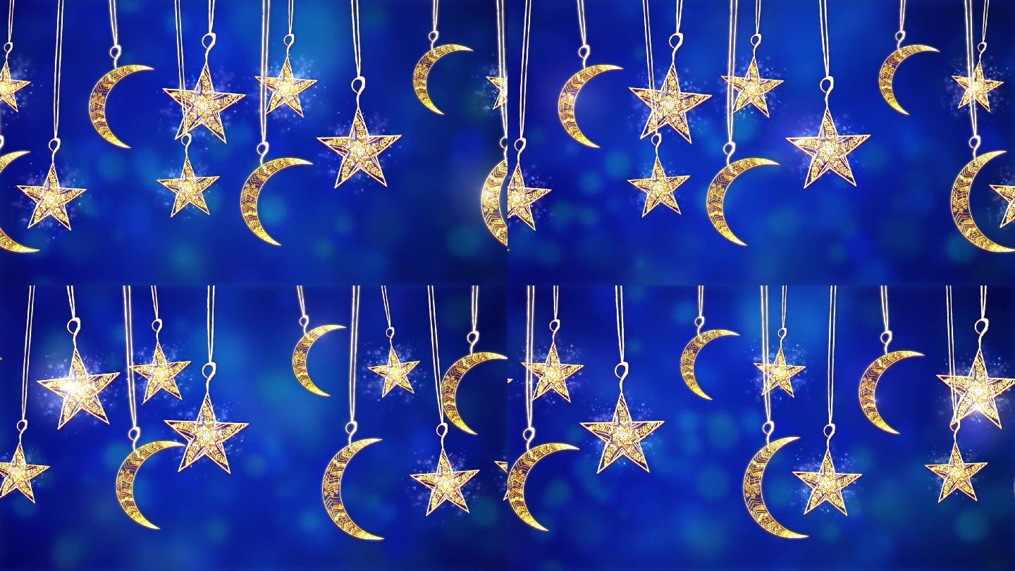 卡通月亮星星背景视频