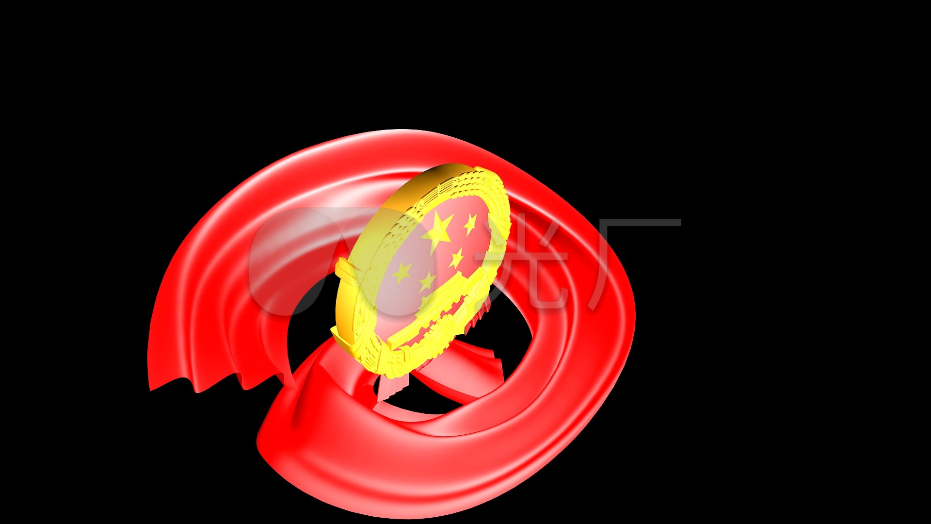 国徽红绸我爱祖国视频素材