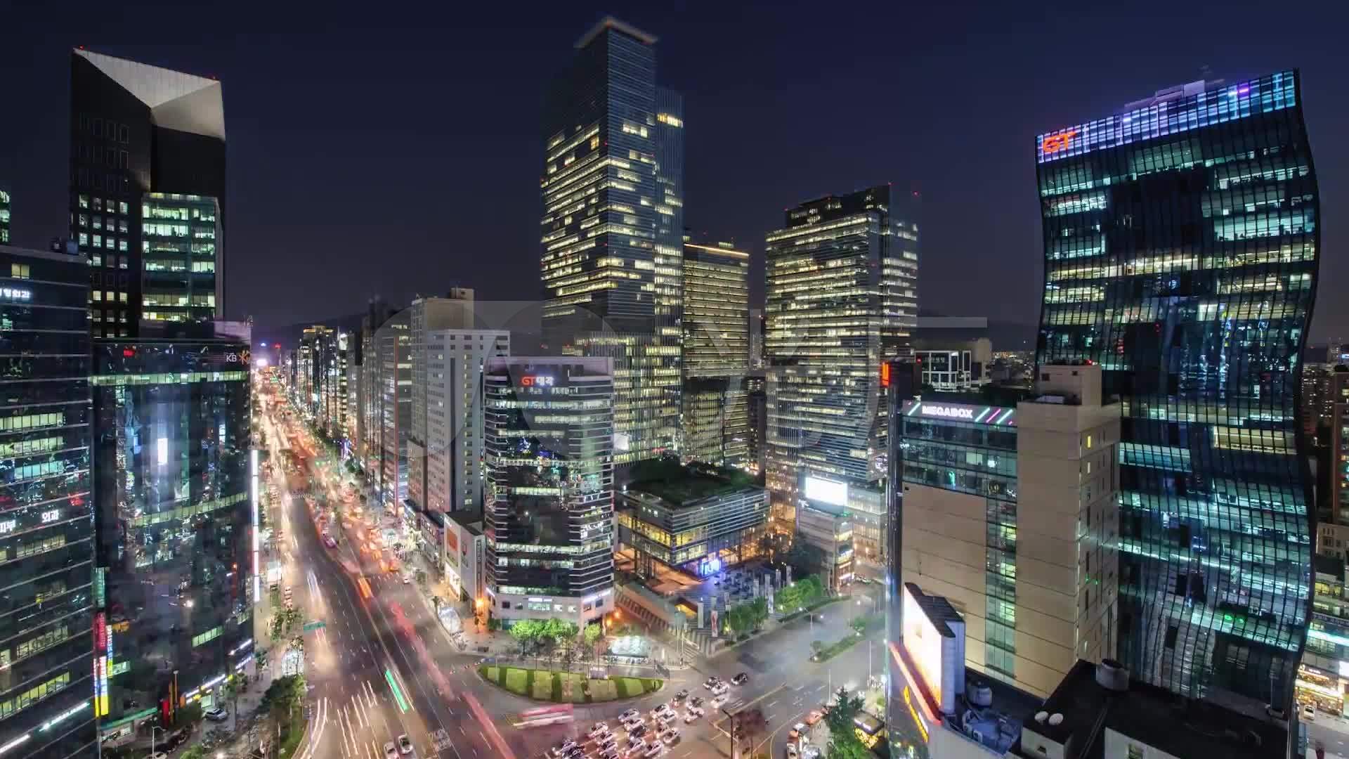 韩国首尔经济发展_城市建设_街道车流_1920X