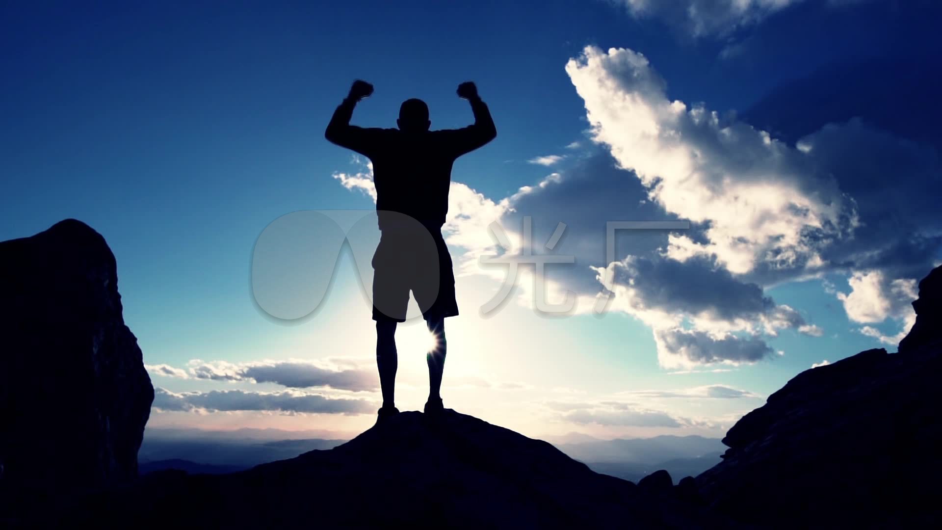 登上顶峰的慢镜头拍摄视频素材