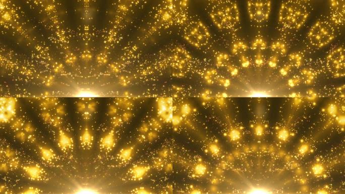 大气金色粒子花纹LED走秀舞台背景