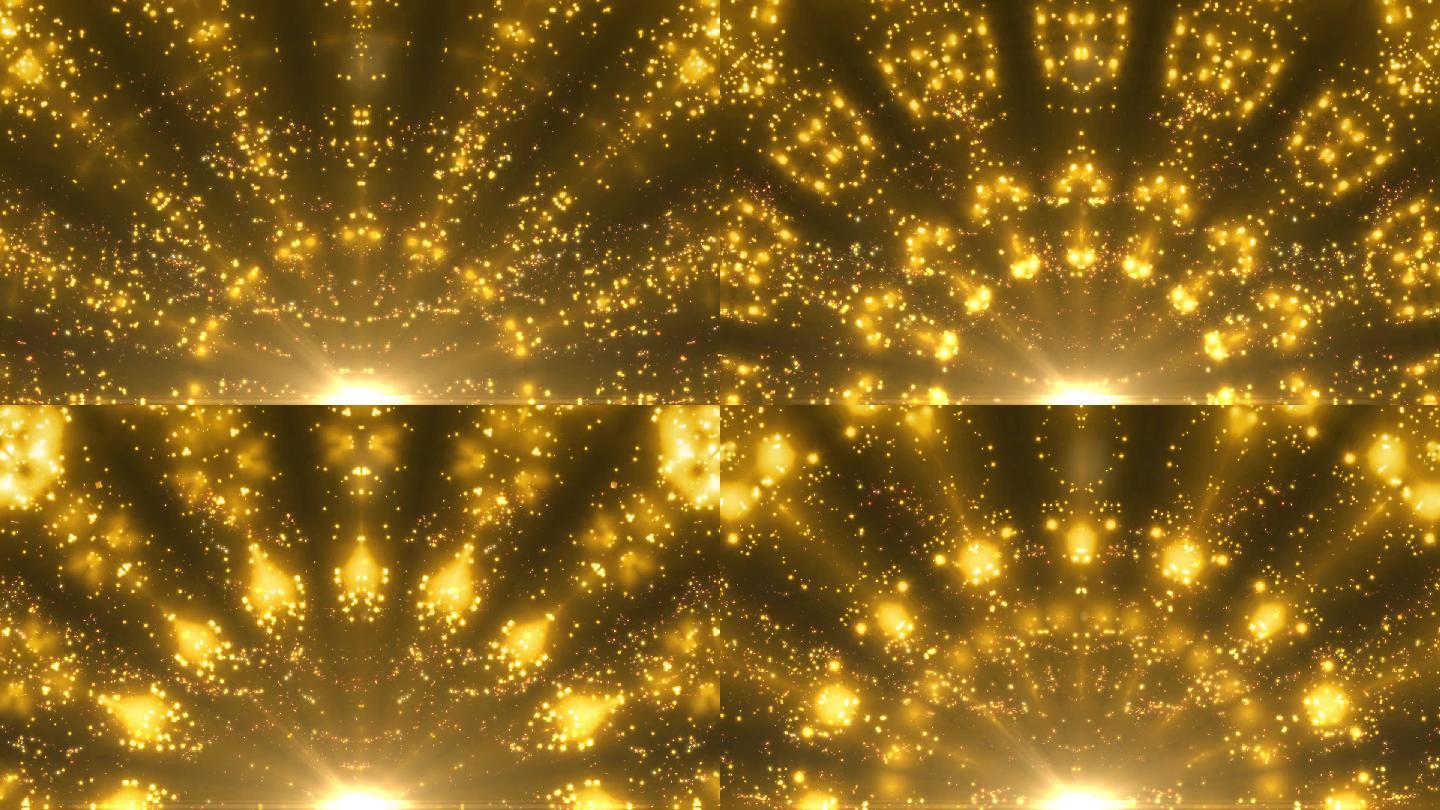 大气金色粒子花纹LED走秀舞台背景