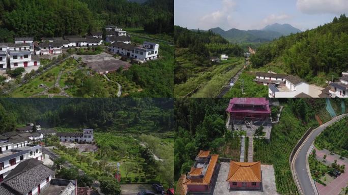 航拍小县城小山村美丽的新农村