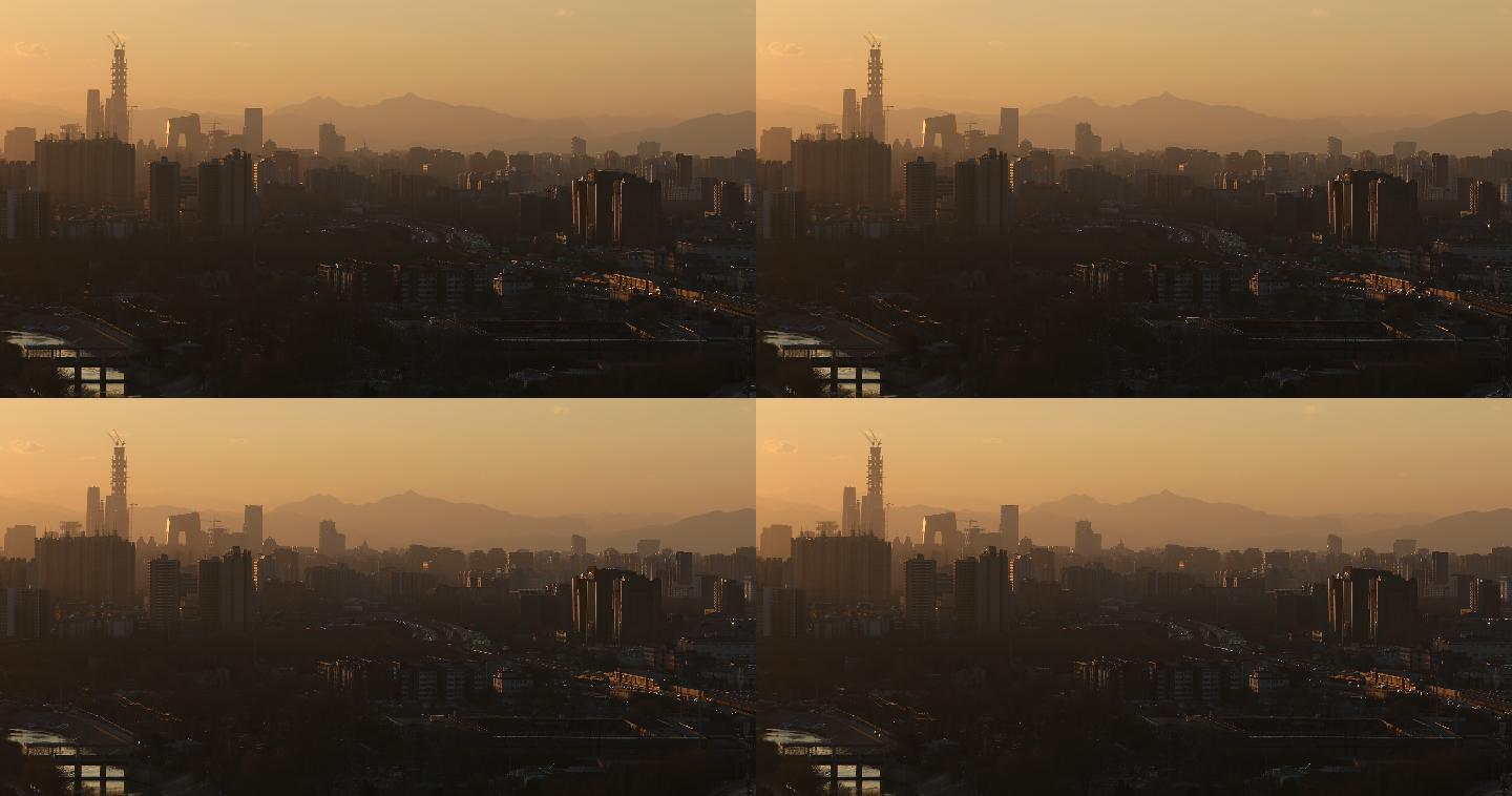 北京黄昏国贸远景4k