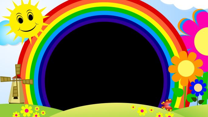 六一儿童节彩虹边框视频