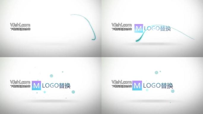 简洁大方清新明亮logo演绎ae模