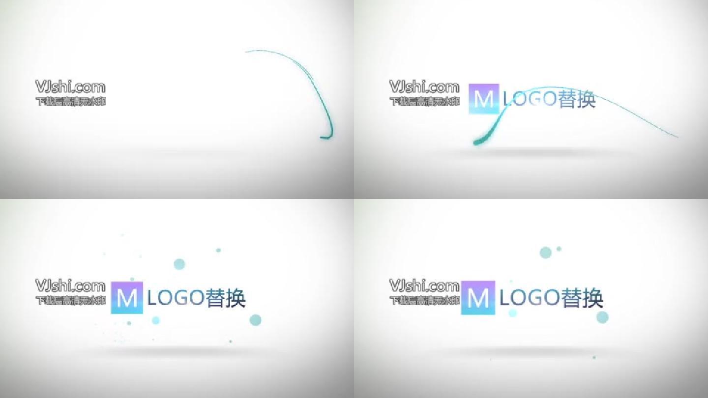 简洁大方清新明亮logo演绎ae模