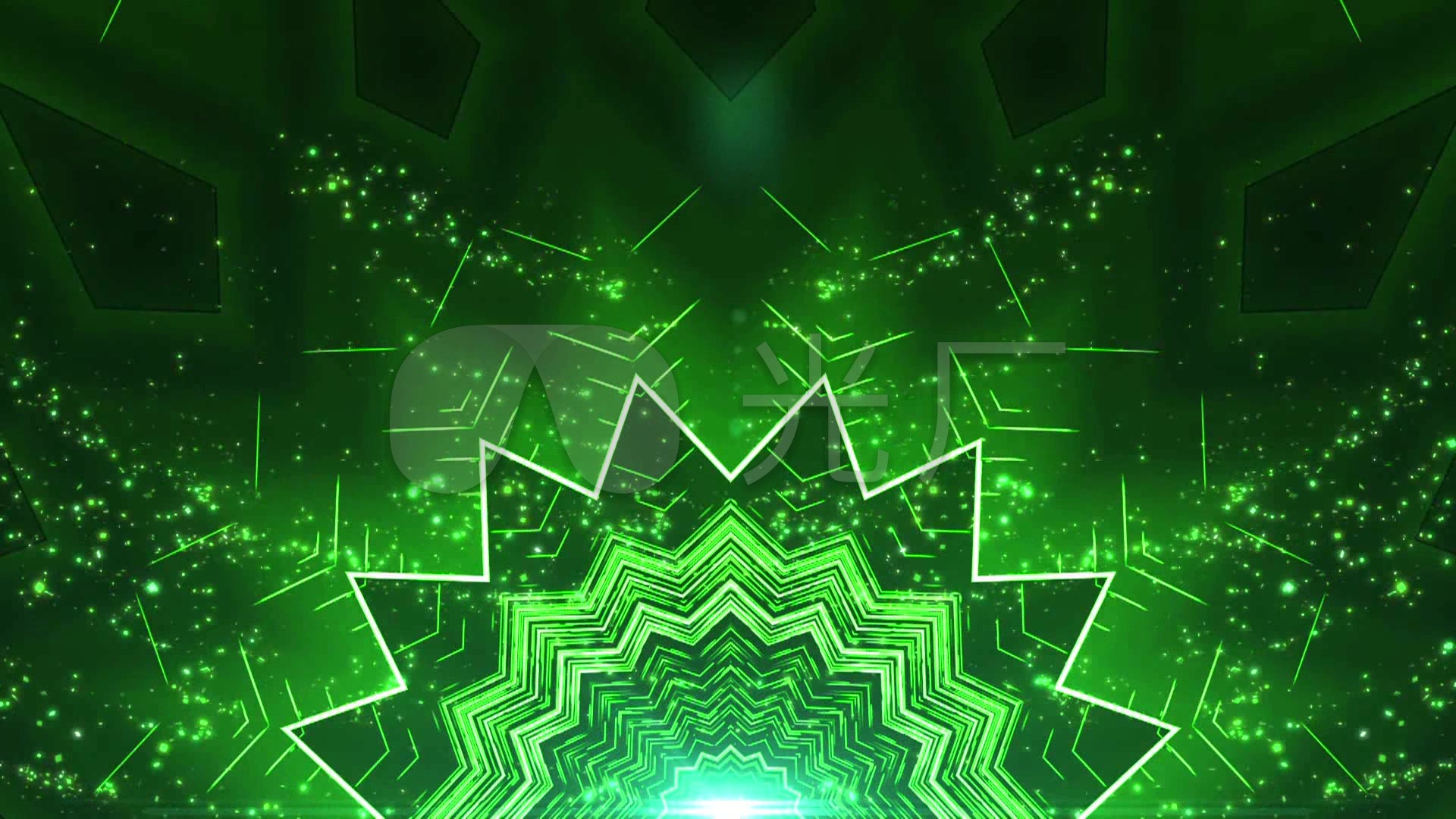 大气绿色粒子花纹led走秀舞台背景_1920x1080_高清视频素材下载(编号