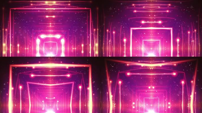紫色方块粒子花纹LED舞台背景