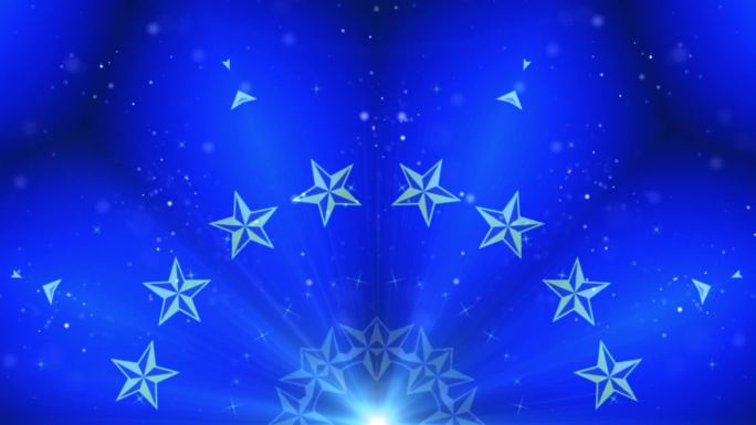 蓝色五角星粒子花纹LED舞台背景