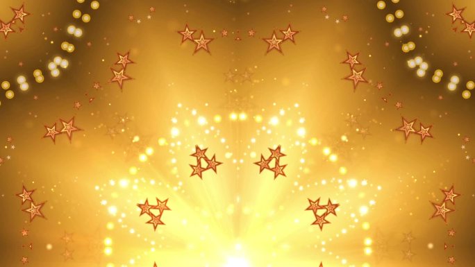 金色五角星粒子花纹LED舞台背景