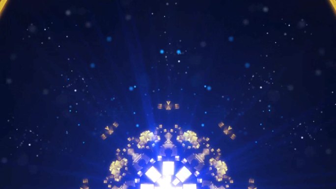 金色粒子花纹LED舞台背景