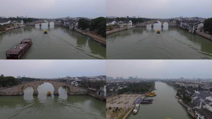苏州万年桥航拍视频特写4K