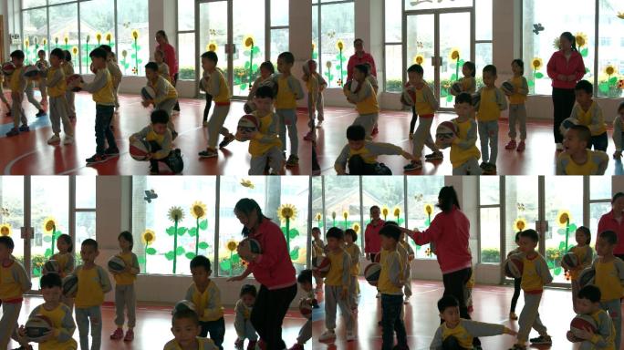 幼儿园孩子做运动