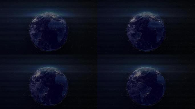 蓝色现代科幻全球网络视频背景素材