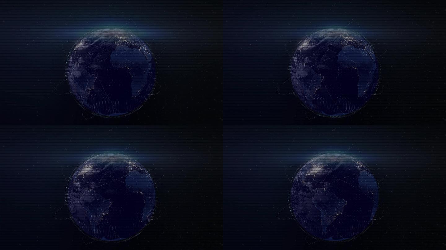 蓝色现代科幻全球网络视频背景素材