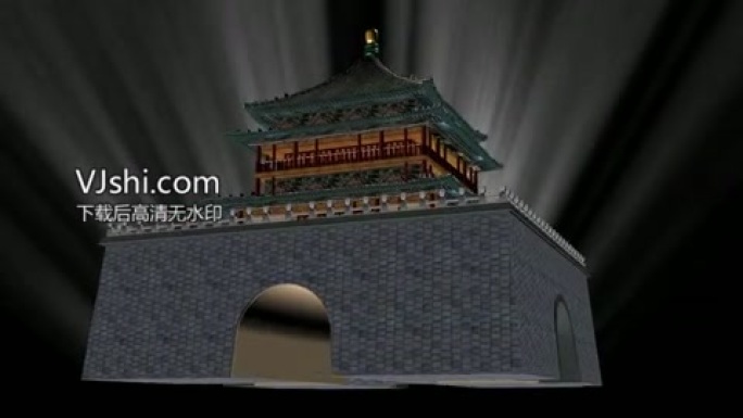西安钟楼3D模型带高清贴图