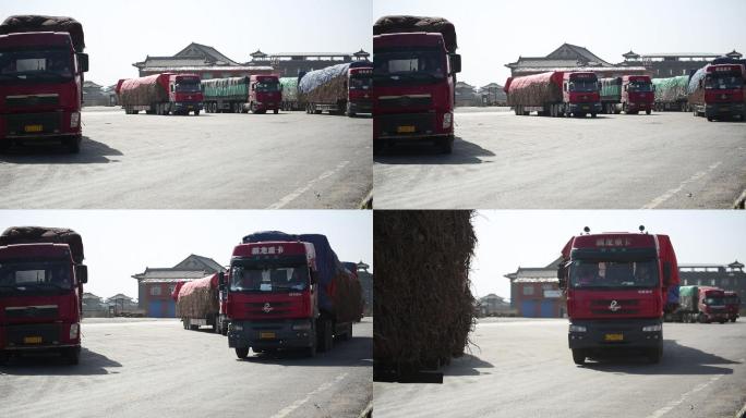 大货车在高速服务区