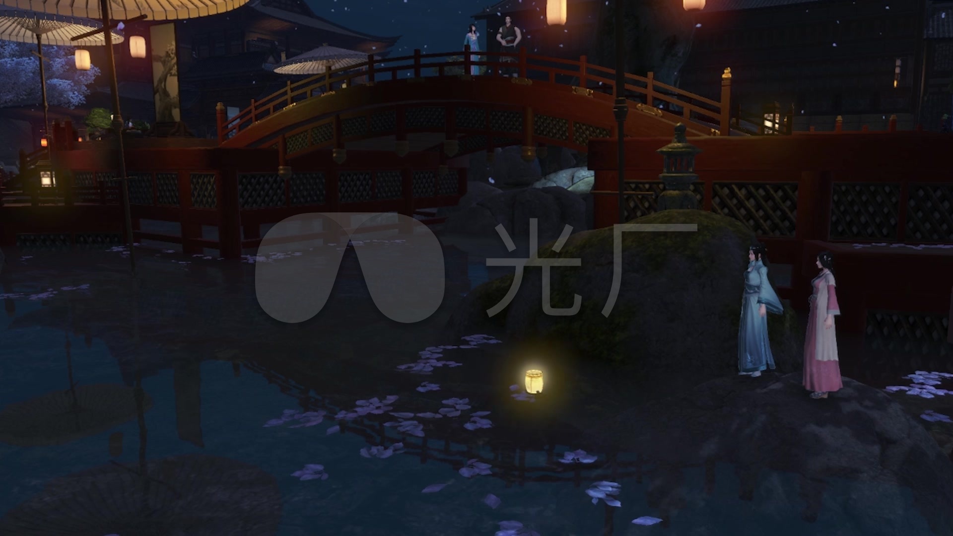 3d夜晚古装美女放河灯_1920x1080_高清视频素材下载(编号:1089705)