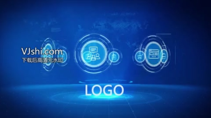 蓝色科技logo图标展示