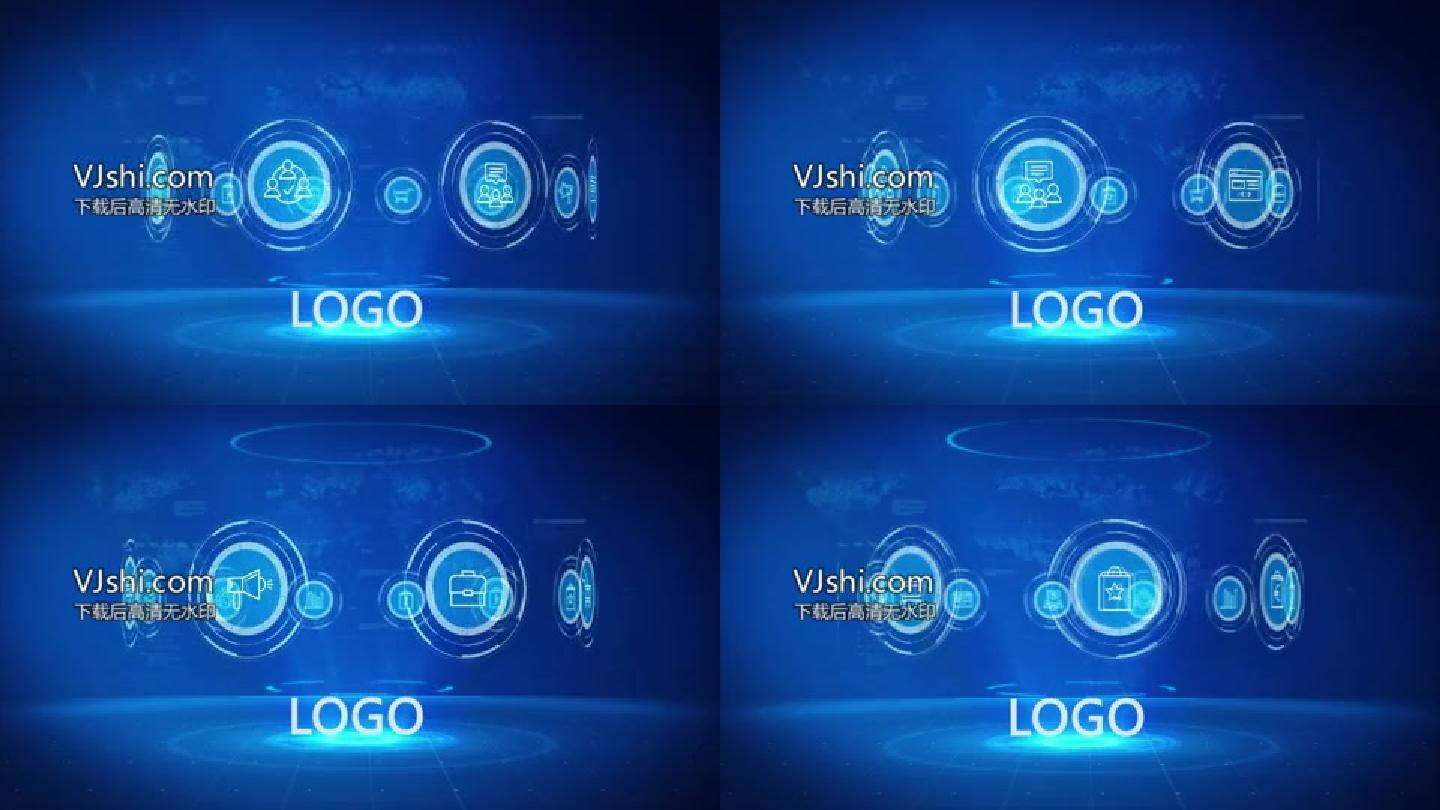 蓝色科技logo图标展示