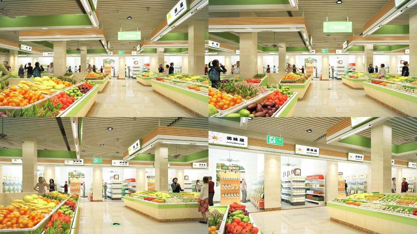 3D动画农贸市场超市水果店_1428