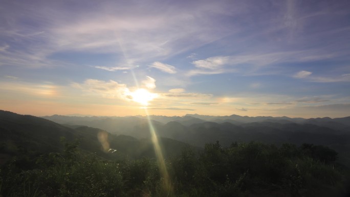 朝霞晚霞&amp;日出日落系列西南山区延时E