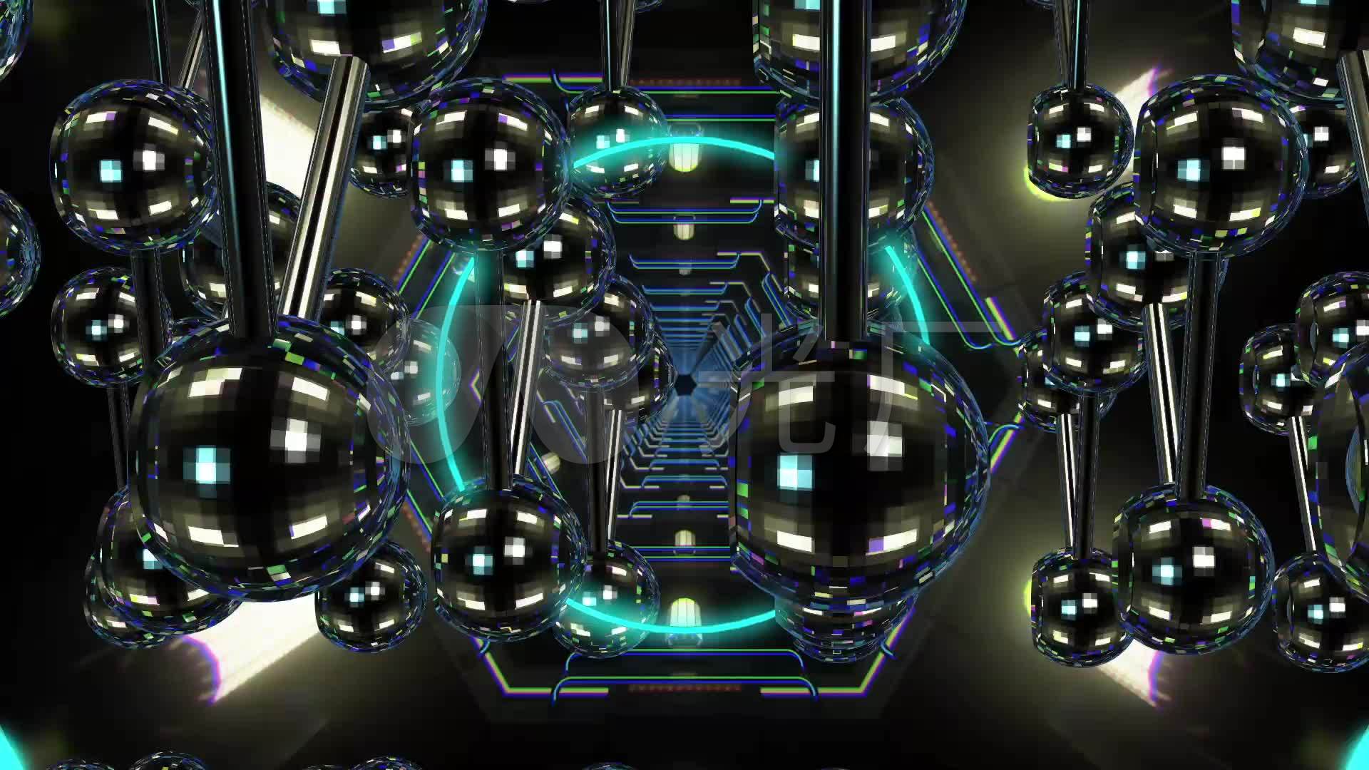 视频素材 酒吧vj 卡通3d 超赞立体三维金属球动感旋转大屏背景来自