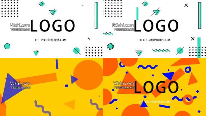 多彩欢快几何形mg平面logo展