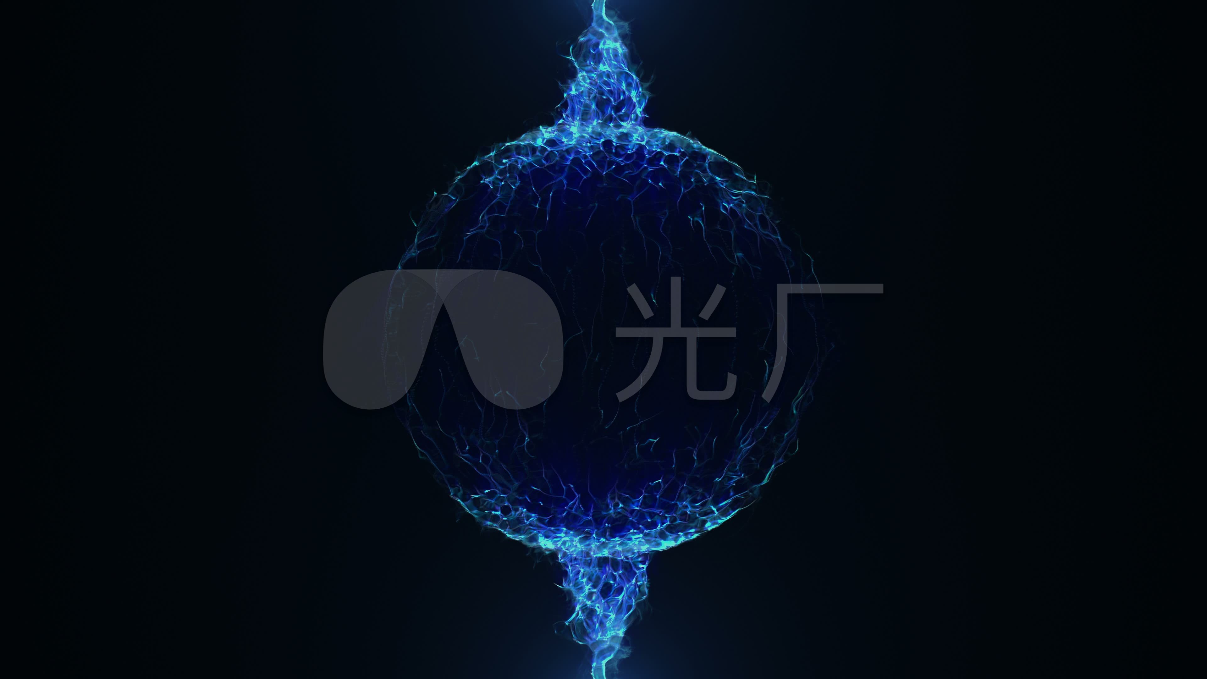 视频素材 影视包装 影视特效 4k全息蓝色魔法球合成 来自视频原始文件
