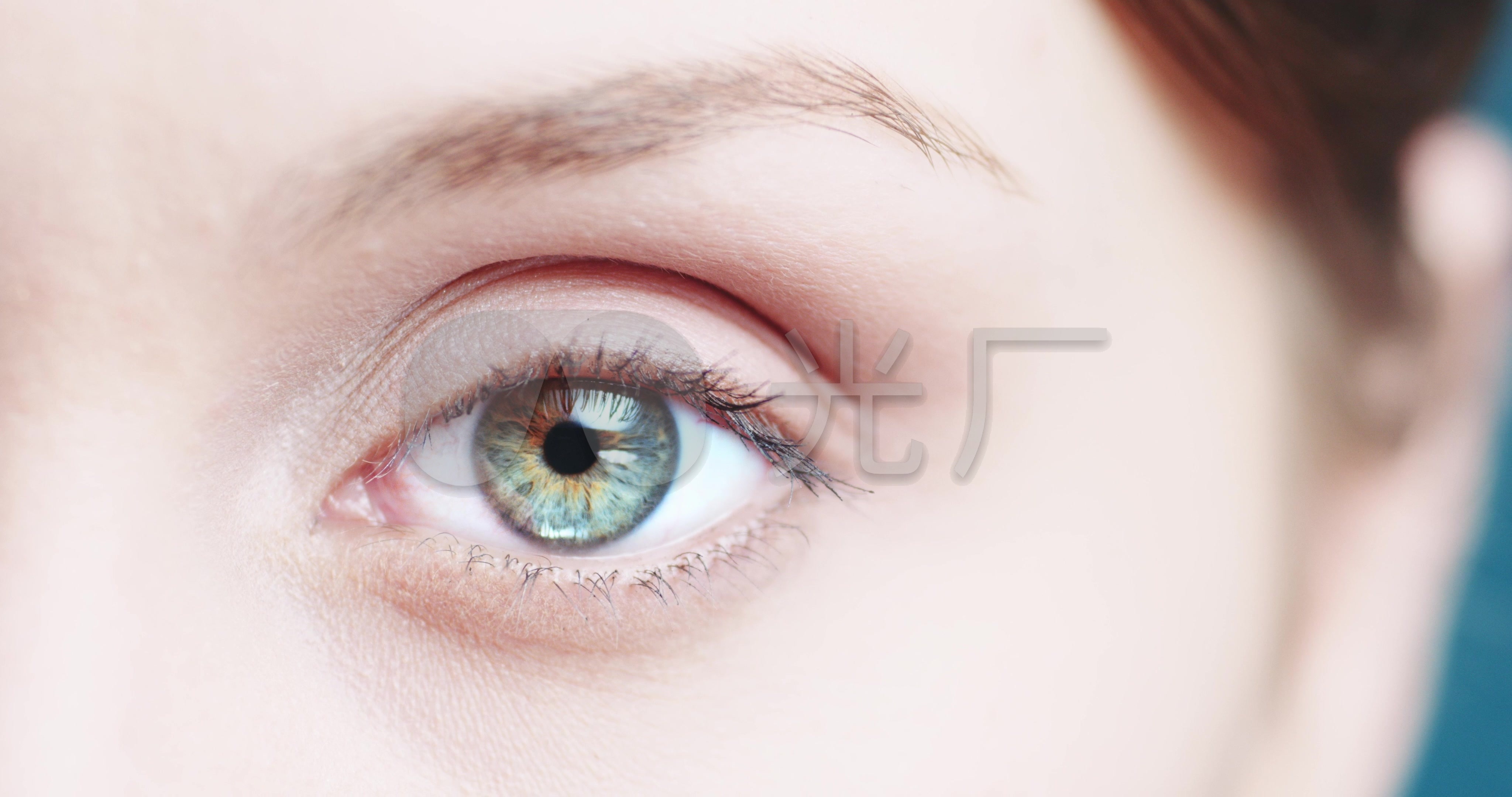 眼睛眼神专注美女大眼睛特写瞳_4096x2160_高清视频素材下载(编号