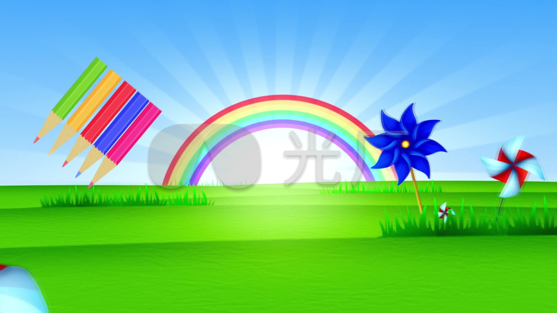 视频素材 舞台背景 场景背景 幼儿园儿童卡通舞蹈背景绘画音乐卡通