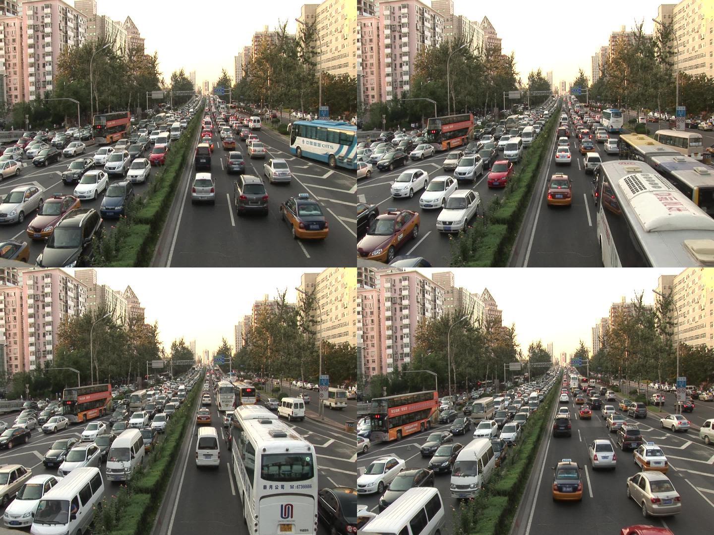 北京城市汽车车流拥堵交通