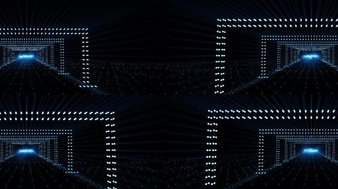 蓝色led宽屏科技粒子光门视频背景