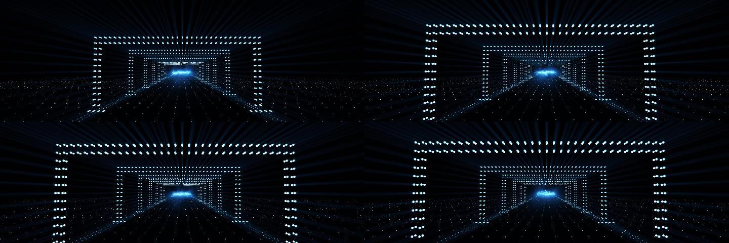 蓝色led宽屏科技粒子光门视频背景