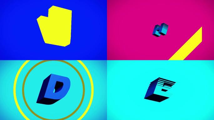 色彩缤纷的字母三维动画