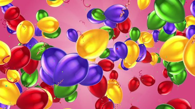 彩色气球六一儿童节视频背景素材