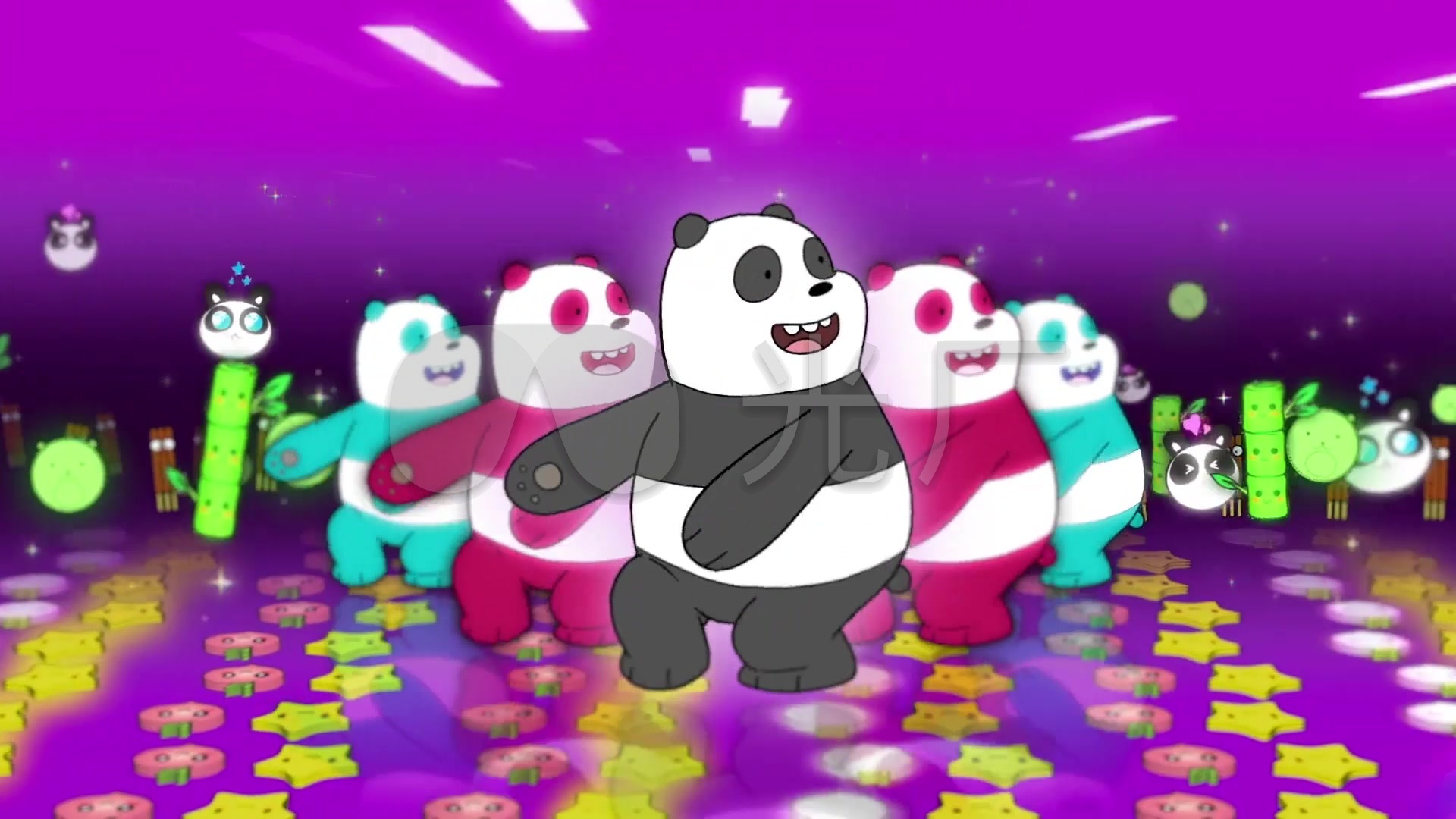 六一儿童节熊猫跳舞素材