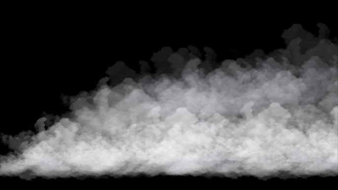 黑色背景的水雾蒸气白云