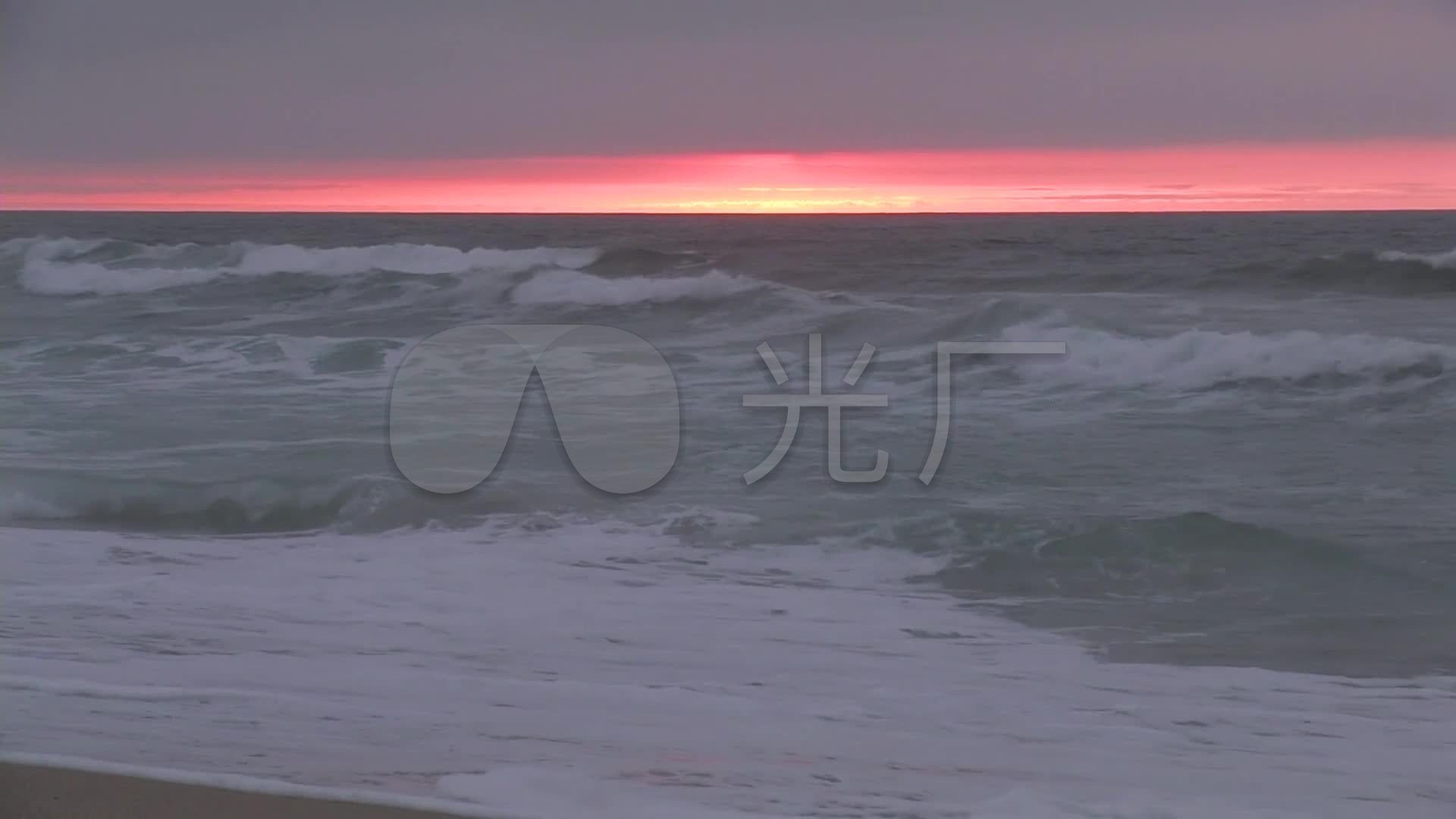 唯美海浪晚霞背景素材