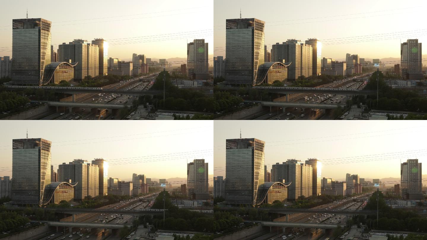 北京傍晚太阳下山