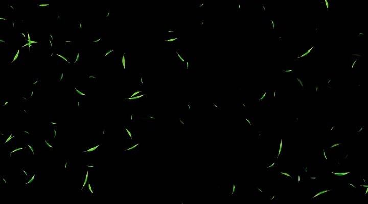 无缝循环绿色竹叶飘落中国风水墨视频素材