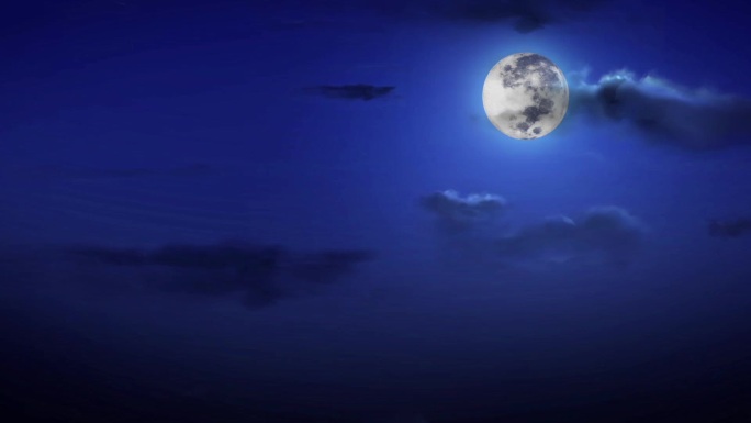 月亮乌云唯美夜色